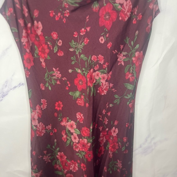 Altar'd State Burgundy Floral Slip Dress Sz S - Picture 2 of 4